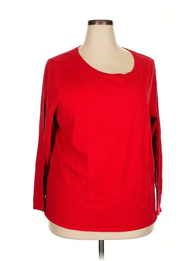 Pre-owned Lane Bryant 3/4 Sleeve T-shirt In Red