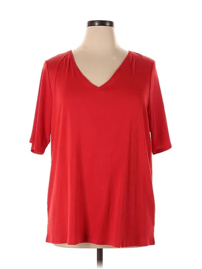 Pre-owned Lane Bryant 3/4 Sleeve T-shirt In Red