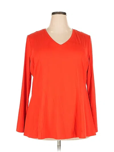Pre-owned Lane Bryant 3/4 Sleeve T-shirt In Red