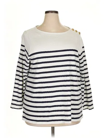 Pre-owned Lane Bryant 3/4 Sleeve T-shirt In White