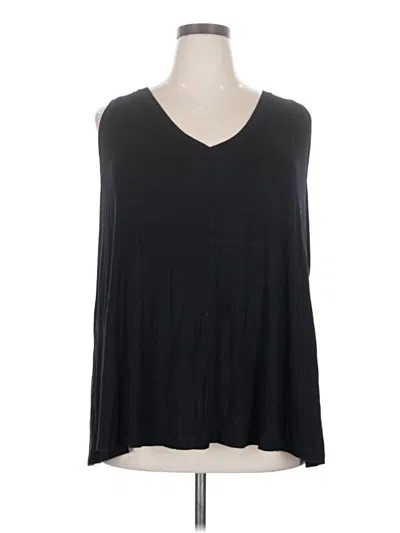Pre-owned Lane Bryant 3/4 Sleeve Top Black V-neck Tops
