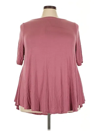 Pre-owned Lane Bryant 3/4 Sleeve Top Burgundy Cold Shoulder Neckline Tops