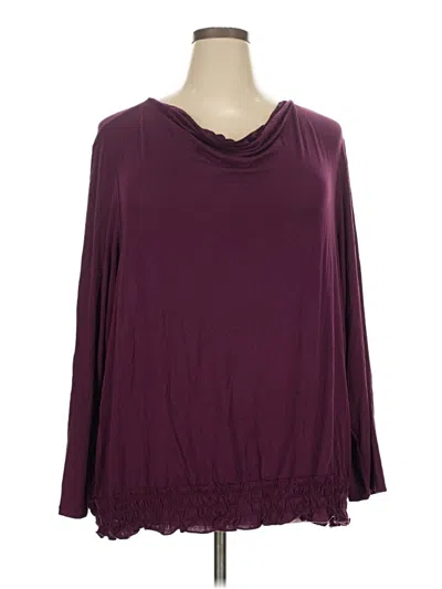 Lane Bryant 3/4 Sleeve Top Burgundy Cowl Neck Tops