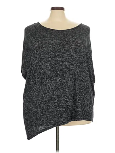 Pre-owned Lane Bryant 3/4 Sleeve Top Gray One Shoulder Neckline Tops