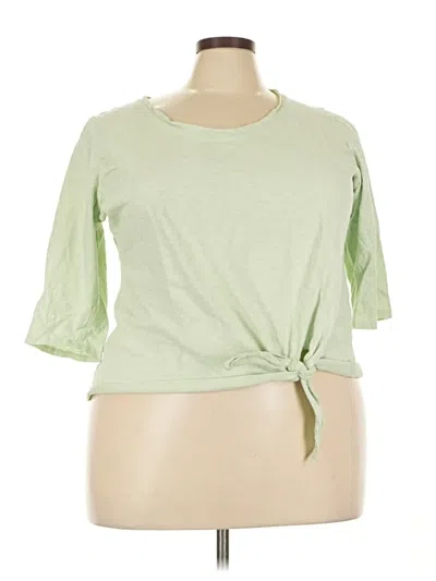 Pre-owned Lane Bryant 3/4 Sleeve Top Green Keyhole Neckline Tops