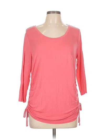 Pre-owned Lane Bryant 3/4 Sleeve Top Pink Scoop Neck Tops