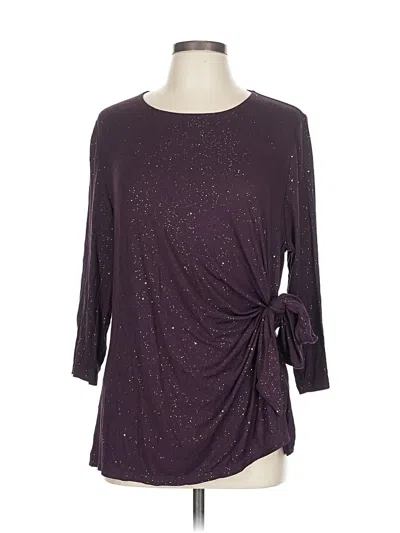 Pre-owned Lane Bryant 3/4 Sleeve Top Purple Cowl Neck Tops