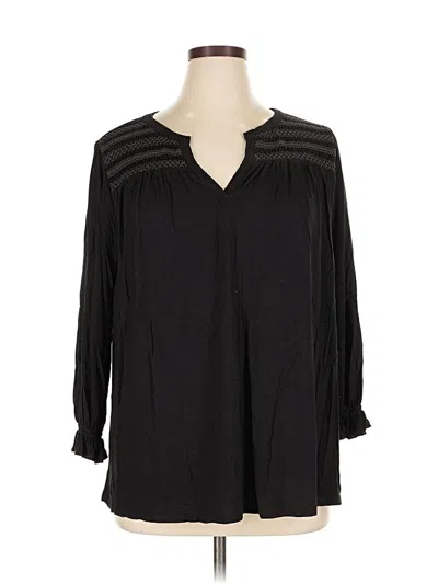 Pre-owned Lane Bryant 3/4 Sleeve T-shirt In Black