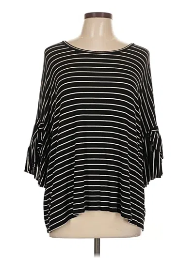 Pre-owned Lane Bryant 3/4 Sleeve T-shirt In Black