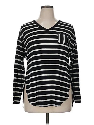 Pre-owned Lane Bryant 3/4 Sleeve T-shirt In Black