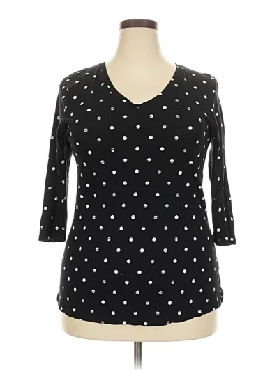 Pre-owned Lane Bryant 3/4 Sleeve T-shirt In Black