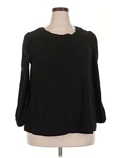 Pre-owned Lane Bryant 3/4 Sleeve T-shirt In Black