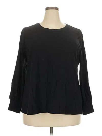 Pre-owned Lane Bryant 3/4 Sleeve T-shirt In Black