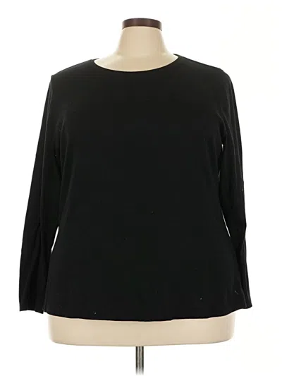 Pre-owned Lane Bryant 3/4 Sleeve T-shirt In Black