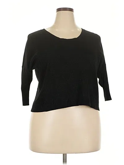 Pre-owned Lane Bryant 3/4 Sleeve T-shirt In Black