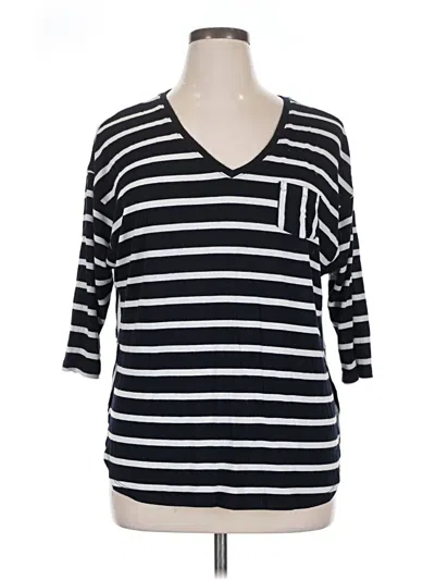 Pre-owned Lane Bryant 3/4 Sleeve T-shirt In Black