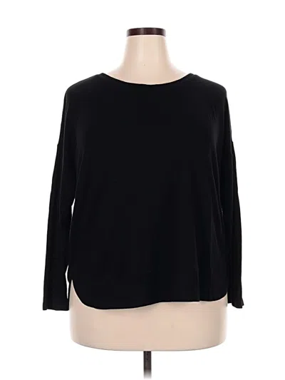 Pre-owned Lane Bryant 3/4 Sleeve T-shirt In Black