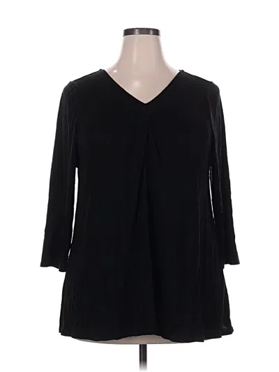 Pre-owned Lane Bryant 3/4 Sleeve T-shirt In Black