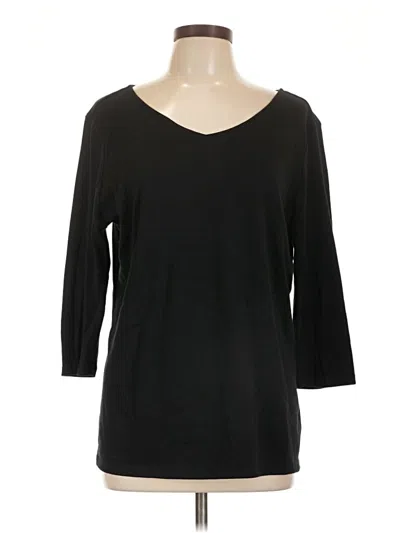 Pre-owned Lane Bryant 3/4 Sleeve T-shirt In Black