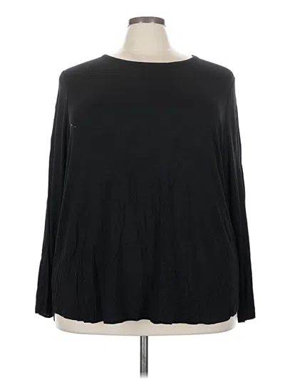 Pre-owned Lane Bryant 3/4 Sleeve T-shirt In Black