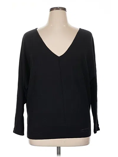 Pre-owned Lane Bryant 3/4 Sleeve T-shirt In Black
