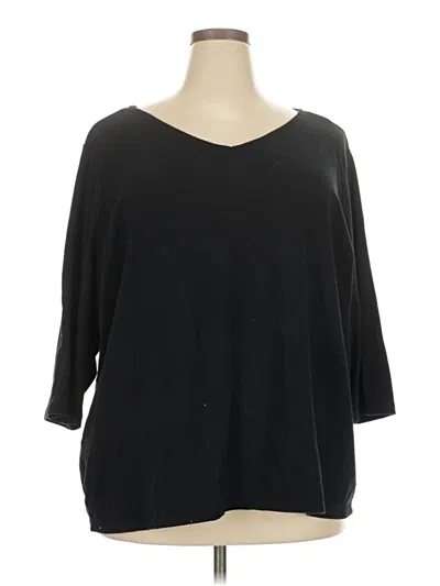 Pre-owned Lane Bryant 3/4 Sleeve T-shirt In Black