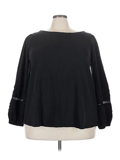Pre-owned Lane Bryant 3/4 Sleeve T-shirt In Black
