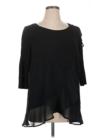 Pre-owned Lane Bryant 3/4 Sleeve T-shirt In Black