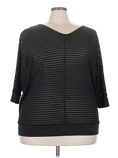 Pre-owned Lane Bryant 3/4 Sleeve T-shirt In Black