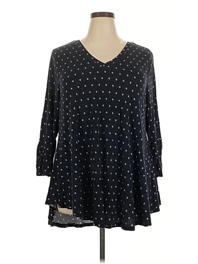 Pre-owned Lane Bryant 3/4 Sleeve T-shirt In Black
