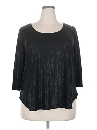 Pre-owned Lane Bryant 3/4 Sleeve T-shirt In Black