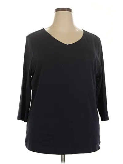Pre-owned Lane Bryant 3/4 Sleeve T-shirt In Black