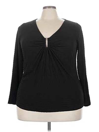 Pre-owned Lane Bryant 3/4 Sleeve T-shirt In Black
