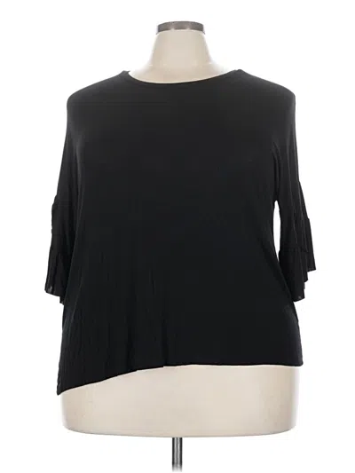 Pre-owned Lane Bryant 3/4 Sleeve T-shirt In Black