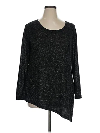 Pre-owned Lane Bryant 3/4 Sleeve T-shirt In Black