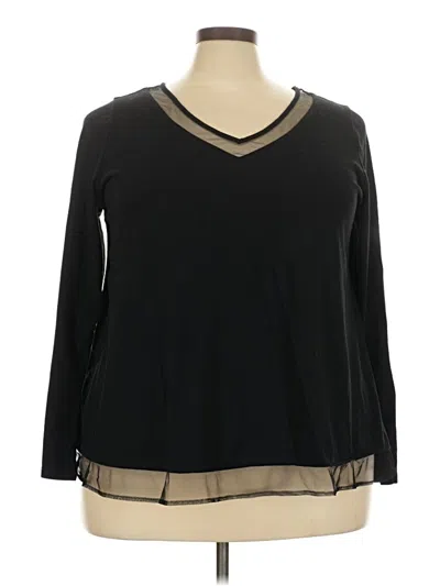 Pre-owned Lane Bryant 3/4 Sleeve T-shirt In Black