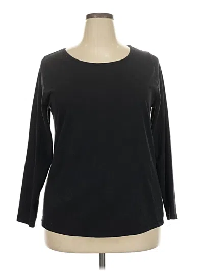 Pre-owned Lane Bryant 3/4 Sleeve T-shirt In Black