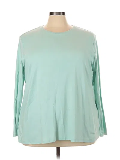 Pre-owned Lane Bryant 3/4 Sleeve T-shirt In Blue