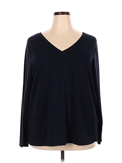 Pre-owned Lane Bryant 3/4 Sleeve T-shirt In Blue