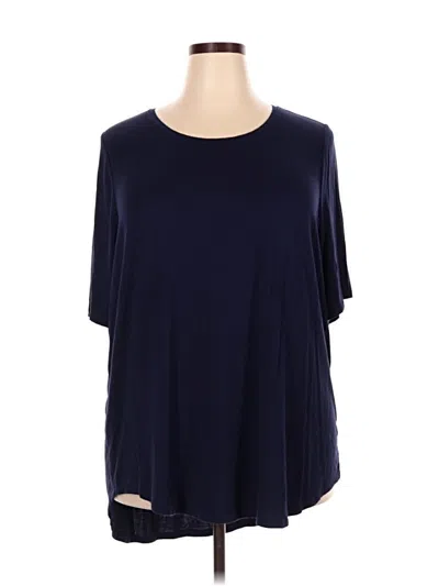 Pre-owned Lane Bryant 3/4 Sleeve T-shirt In Blue