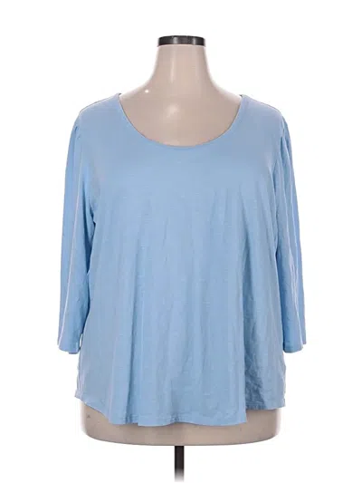 Pre-owned Lane Bryant 3/4 Sleeve T-shirt In Blue