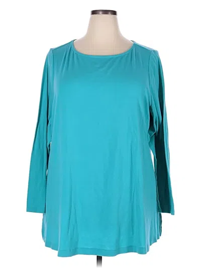 Pre-owned Lane Bryant 3/4 Sleeve T-shirt In Blue