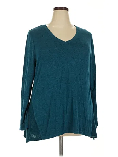 Pre-owned Lane Bryant 3/4 Sleeve T-shirt In Blue