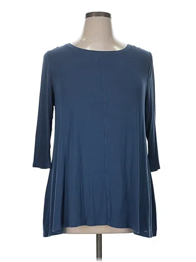 Pre-owned Lane Bryant 3/4 Sleeve T-shirt In Blue