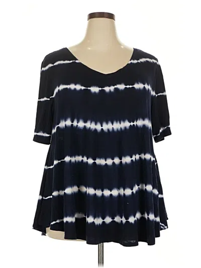 Pre-owned Lane Bryant 3/4 Sleeve T-shirt In Blue