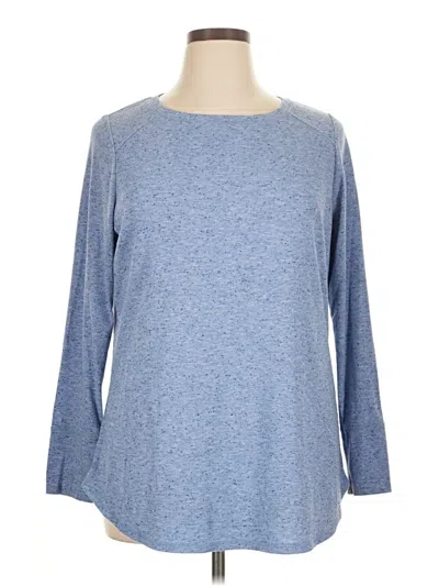 Pre-owned Lane Bryant 3/4 Sleeve T-shirt In Blue