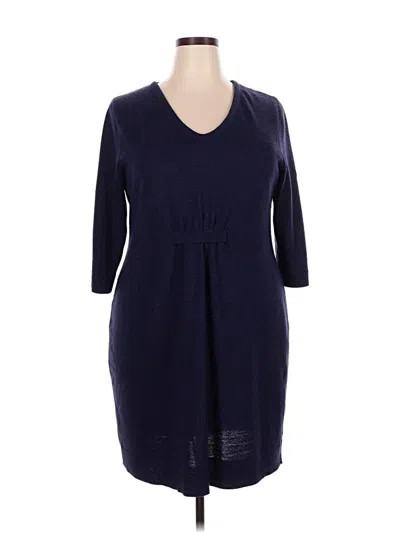 Pre-owned Lane Bryant 3/4 Sleeve T-shirt In Blue
