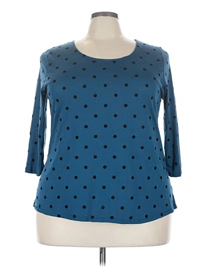 Pre-owned Lane Bryant 3/4 Sleeve T-shirt In Blue