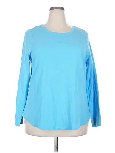 Pre-owned Lane Bryant 3/4 Sleeve T-shirt In Blue