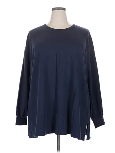 Pre-owned Lane Bryant 3/4 Sleeve T-shirt In Blue
